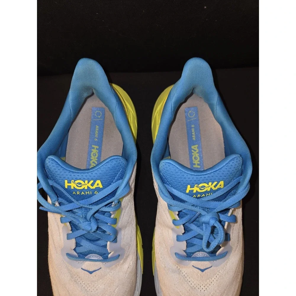 Hoka One Arahi 6 Blue Green White Running Shoes 1123194‎ BGBCR Mens 12D